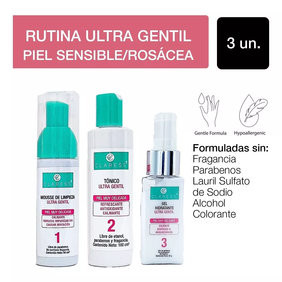 Rutina Ultra Gentil: Piel sensible y/o Rosácea